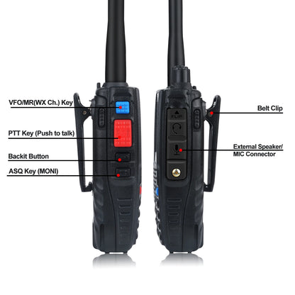 QYT KT-A16 Air Band Tx Handheld Walkie Talkie 118.000-136.999MHz TX Rx Aviation Portable Radio 6Watt 200Ch NoAA Weather Forecast