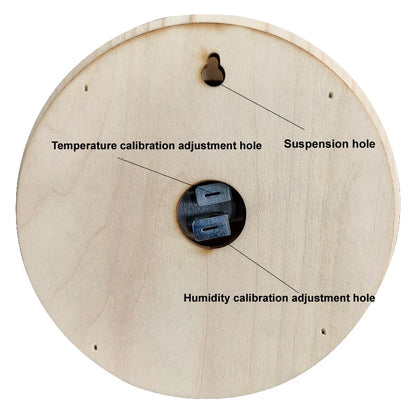 Bastutermometer & Hygrometer i Massivt Trä – Väggmonterad, 15×15 cm, 20–120°C