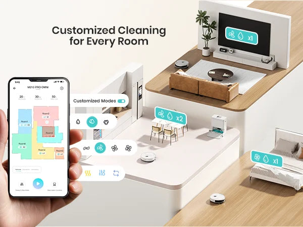 Lefant M265 Robot Vacuum Cleaner and Mop, 20,000Pa Suction, 800ml Dustbin, 28cm Mini Roller Robot Vacuum with Instant Automatic Cleaning, 5G WiFi/APP/Alexa