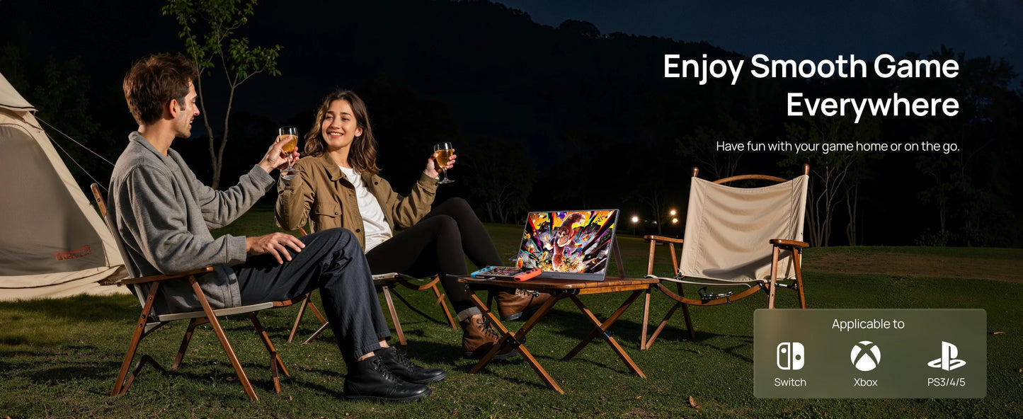 ARZOPA Z3FC Portabel Skärm 16,1" 180Hz 2,5K QHD – IPS 107% sRGB HDR10 Dubbla Högtalare Aluminium USB-C HDMI