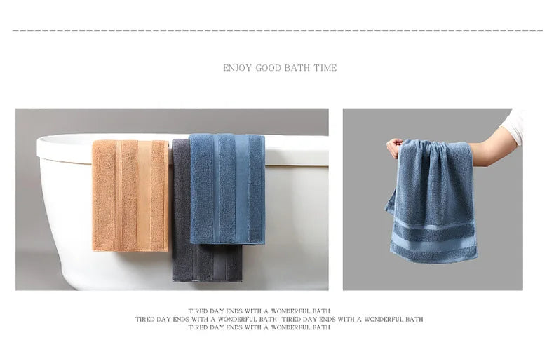 2pcs/Set Cotton Towels For Adults Towel Set Soft Bath Highly Absorbent Face Towel Comfortable Bathroom Shower Bath Towel Set