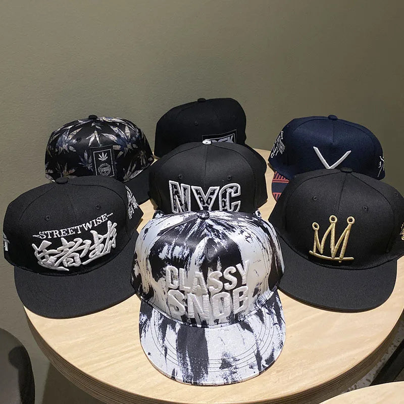 Hip Hop Embroidery Flat Brim Adjustable Caps Hats Snapback Bone New York Brooklyn Trucker Men Bill Brooklyn Plain Visor Brim Era