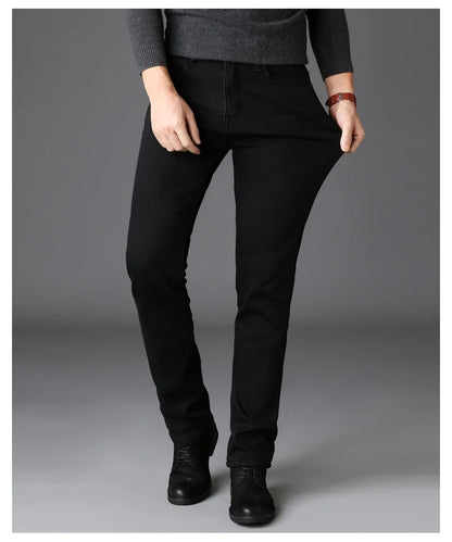 Spring Autumn Men Classic Fashion Brand Jeans Homme Man Soft Stretch Black Biker Masculino Denim Trousers Mens Pants Overalls