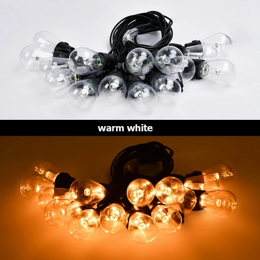 Arbrac ST38 LED-ljusslinga Utomhus IP44 – Varmvit 2200K Krossäker Fjärrkontroll Dimmer 15/18/20/30m Trädgård Bröllop Jul CE RoHS