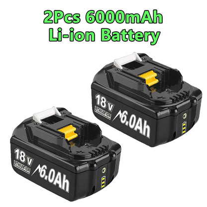 For Makita BL1830 Battery Rechargeable 6000mAh/9000mAh BL1840 BL1850 BL1860 18V Replacement With Single 4A/Dual 6A Charger