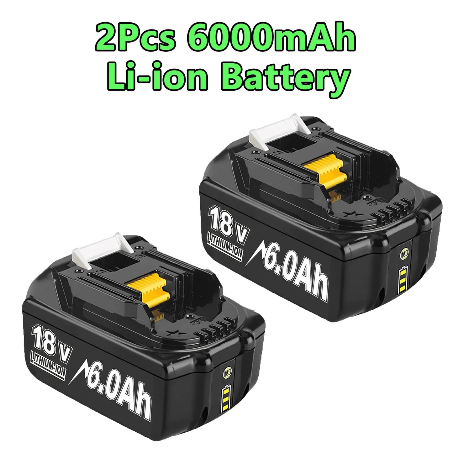 For Makita BL1830 Battery Rechargeable 6000mAh/9000mAh BL1840 BL1850 BL1860 18V Replacement With Single 4A/Dual 6A Charger
