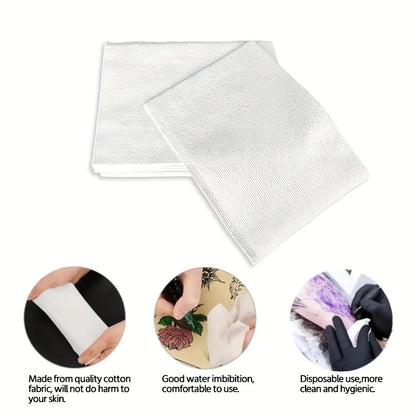 50/pcs Disposable Tattoo Wipe Paper Towel Tissue Non-woven Fabric Body Art Permanent Makeup Tattoo Cleaning Tool Tattoo Supplies
