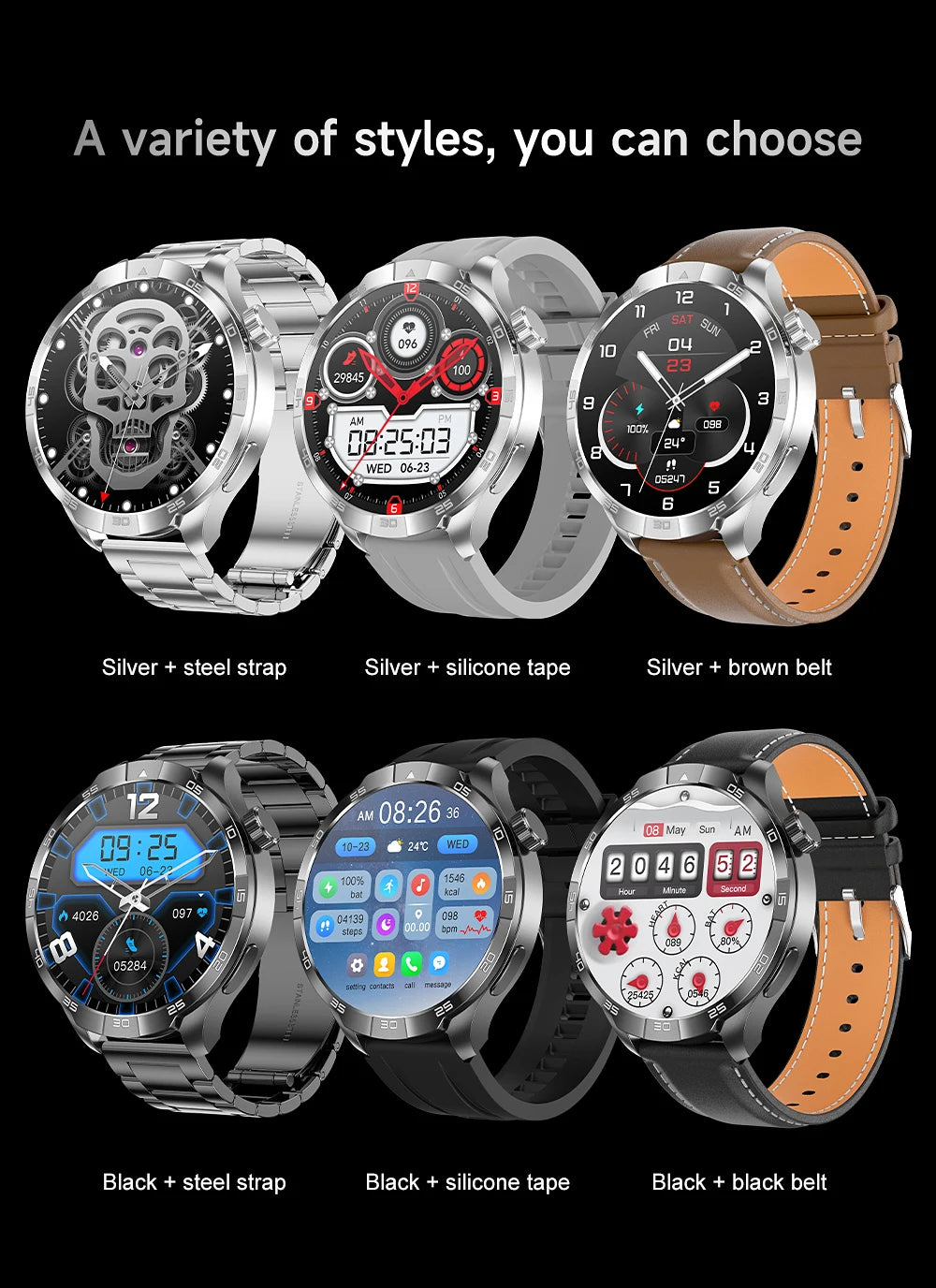 2026 New 1.85 Inch NFC Smart Watch Men Bluetooth Call NFC IP67 Waterproof Heart Rate Monitor Compass Sports Fitness Smartwatch