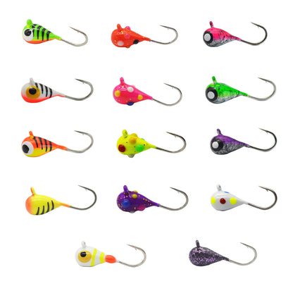 Tungsten Ice Jigs Glow Tungsten Ice Fishing Lure Jigs for Crappie Panfish Walleye