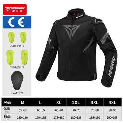 Motorcycle Jacket Summer Breathable Moto Riding Jacket Wear-resistant Motorbike Jacket Detachable protective equipment