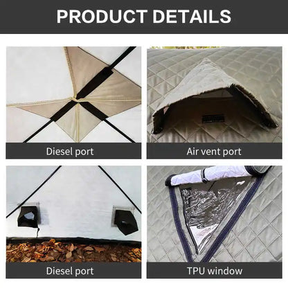 ShineMaster Sauna Tent Mobile Sauna Rooms for Outdoor Hub Sweat Tent with Waterproof Cover Ice Fishing Tent