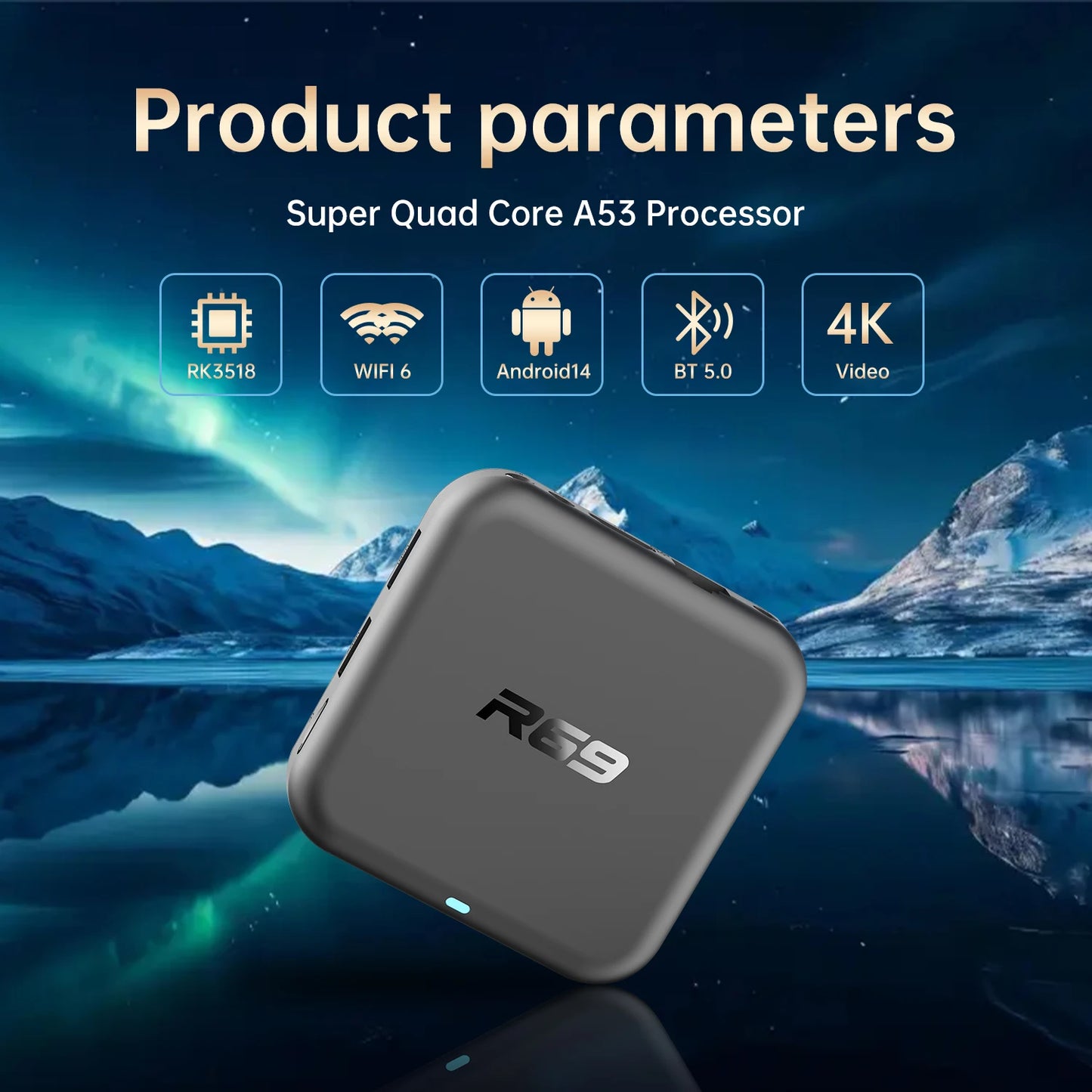 MORTAL Latest Smart TV Box R69-1 Android 14 RK3518 2GB 16GB Support 4K Decode Wireless BT5.0 Wifi6 Media Player
