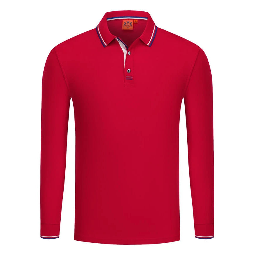 Långärmad Polo-shirt med Eget Tryck eller Logotyp – Unisex S–4XL (Asian)