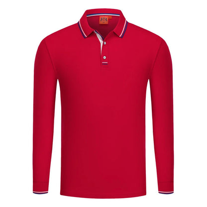 Långärmad Polo-shirt med Eget Tryck eller Logotyp – Unisex S–4XL (Asian)