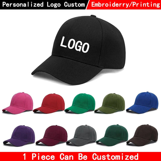 Anpassningsbar Bomullskeps Brodyr Tryck – 18 Färger 54–60cm Justerbar Unisex Hip Hop Snapback Volymrabatt Profilkläder Reklamkeps