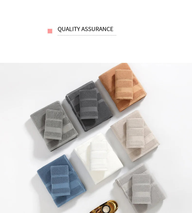 2pcs/Set Cotton Towels For Adults Towel Set Soft Bath Highly Absorbent Face Towel Comfortable Bathroom Shower Bath Towel Set