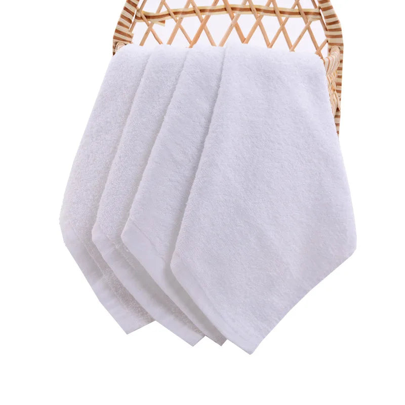 5pcs Small square towel pure cotton kindergarten white square towel foot therapy Hotel Hotel napkin small towel towels bathroom