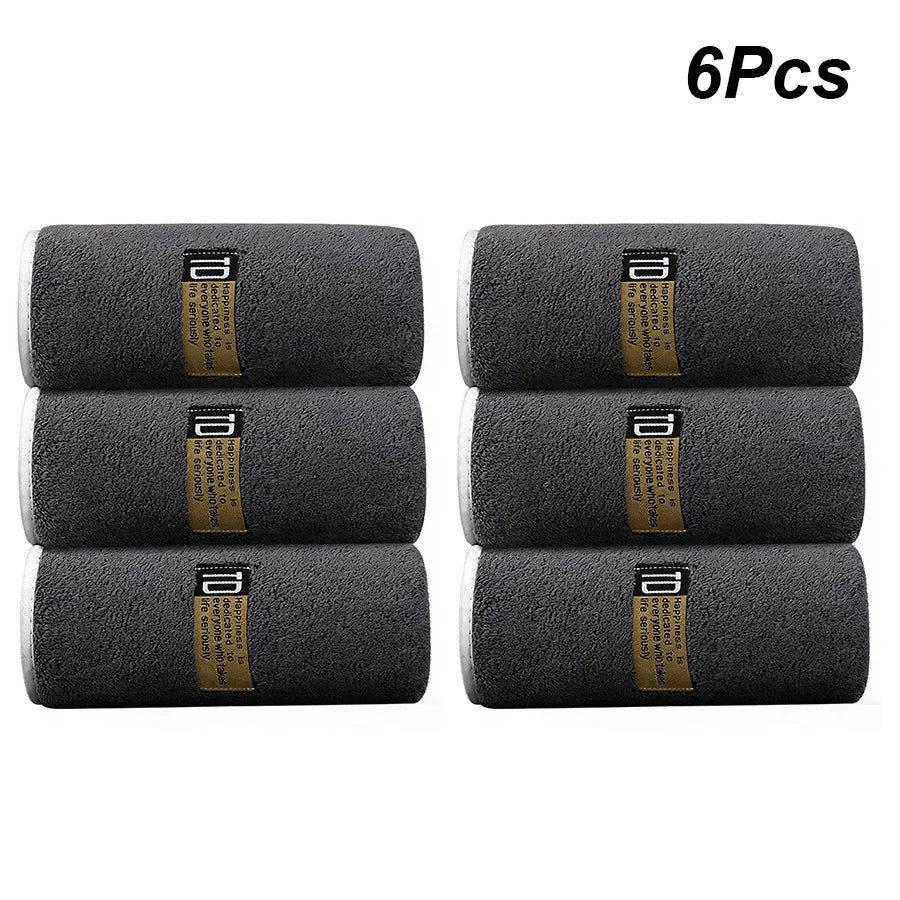 6pcs Thickened Microfiber Towel Set, 40x80cm/15.7"x31.5" Towel, Absorbent Quick-Drying Suitable for Family Fitness and Travel