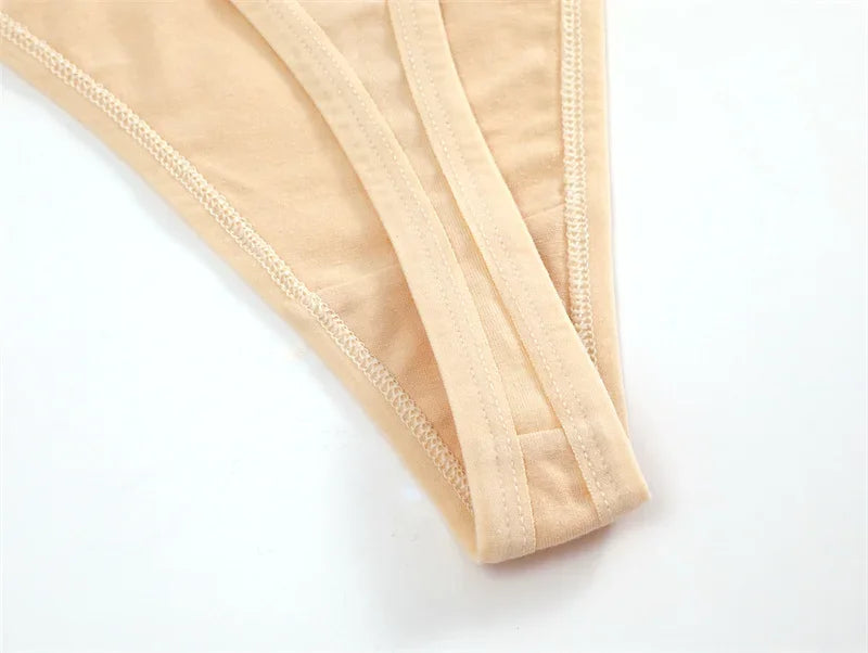 5Pcs Women Cotton Panties Female Thin Belts Underwear Sexy Low Waist G-String Thongs Ladies Soild Panties Breathable Lingerie