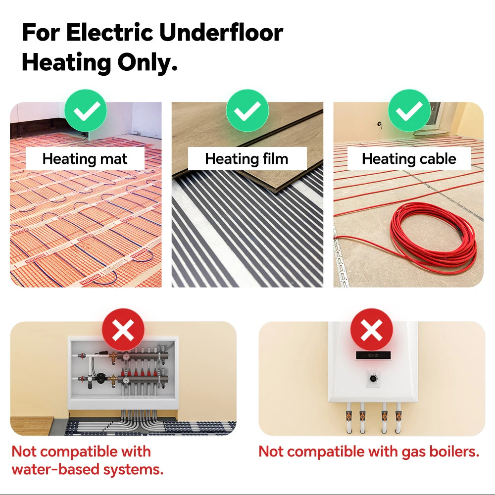 Beok Zigbee-termostat för elektrisk golvvärme 16 A – 2–4-pack