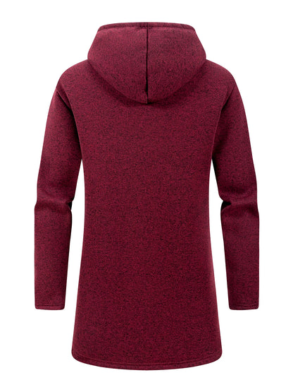 Herr Lång Vinterjacka med Fleece – Varm Vindskyddande Hoodie med Dragkedja, 4 Färger, Storlek S–XXXL