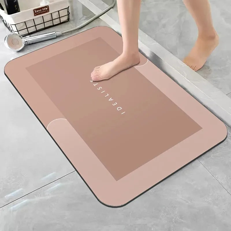 Diatomaceous Earth Bath Mat Super Absorbent Non Slip Fast Drying Soft Floor Mat for Shower Laundry Bedroom Kitchen RV Bathroom