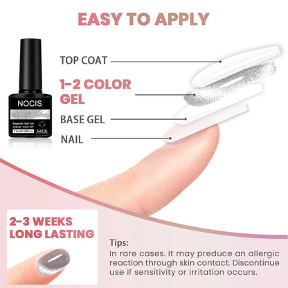 6pcs 7.5ml New Popular Reflective Cat's Eye Magnetic Nail Gel Semi Permanent Nail Art Soaking LED Nail Salon DIY Nail Salon Gel