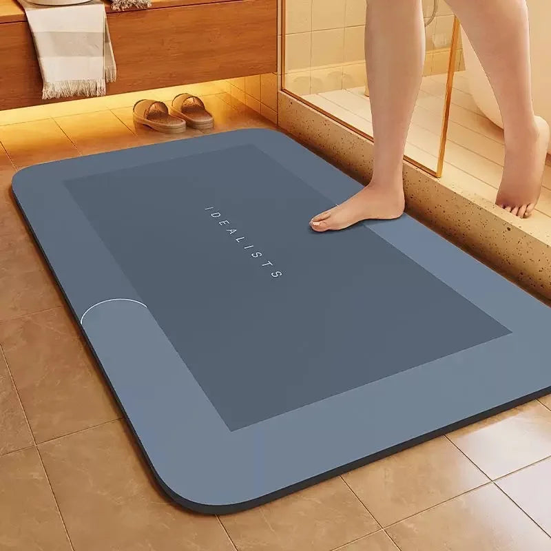 Diatomaceous Earth Bath Mat Ultra Absorbent Non Skid Rapid Drying Soft Floor Mat for Bathroom Shower Laundry Bedroom Kitchen RV