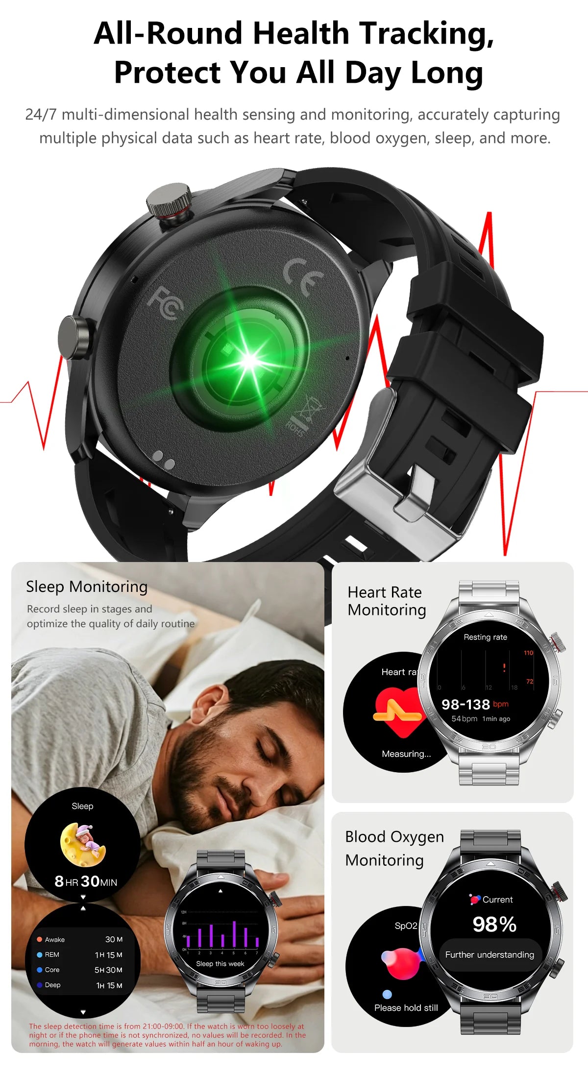 2026New Men's Outdoor Sports Smartwatch GPSTrack 1000mAh Battery Heart Rate Monitor 100+Sport Mode IP67 Waterproof Smart Watches