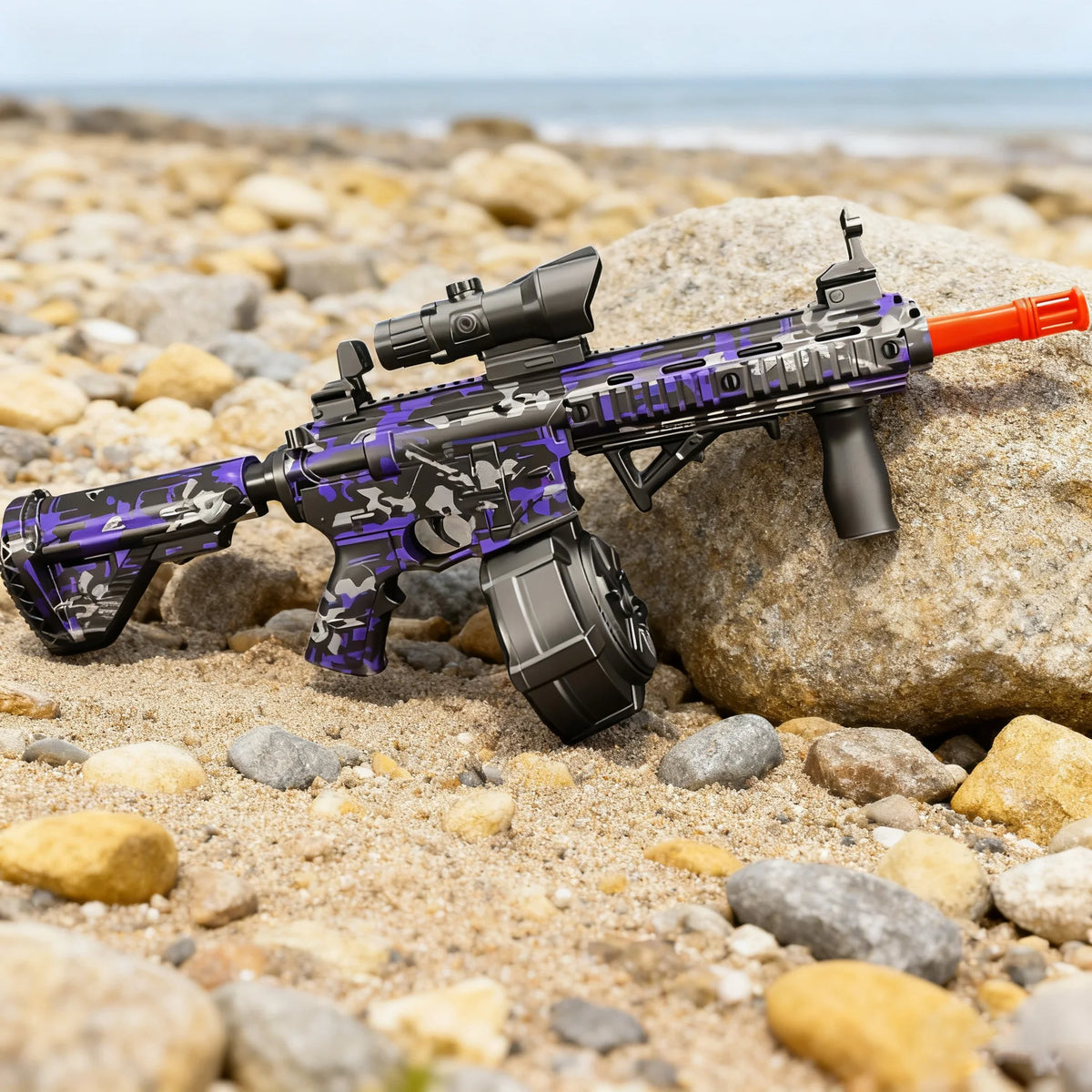 M416 Lila Elektrisk Geléblaster 32m Räckvidd Vattenkulgevär