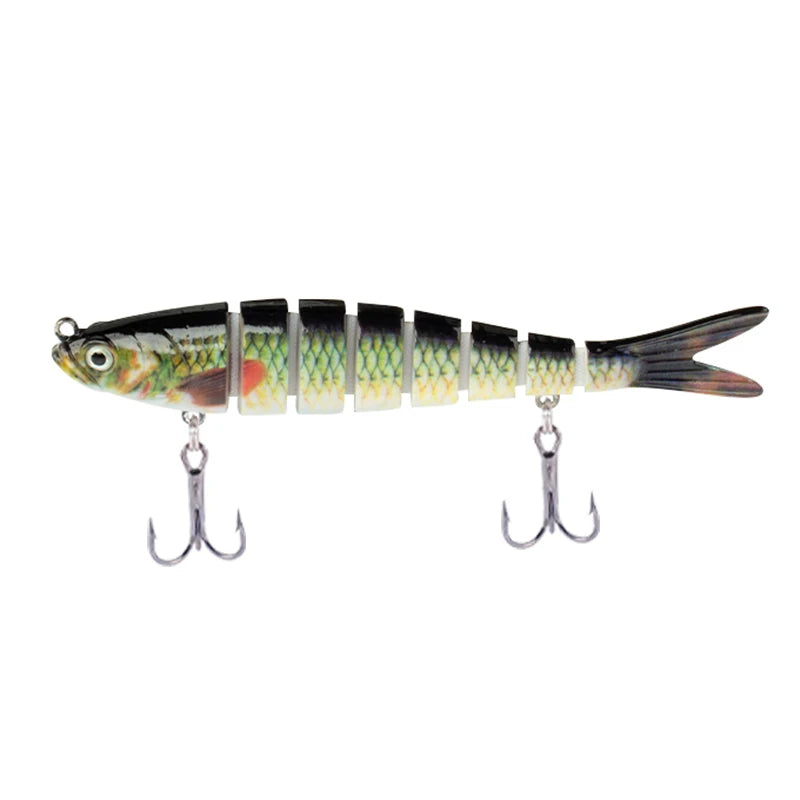 CIBO Fiskedrag Stort Kit – Swimbait Jointed Lure för Gös Abborre Gädda Hav Sjö Å, 12 Färger + 5-pack