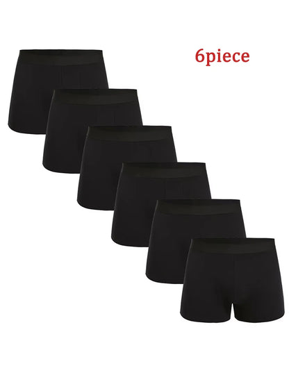 Herrboxershorts 6-pack – Mjuka, Andningsbara, Elastiska, S–XXL, Svart