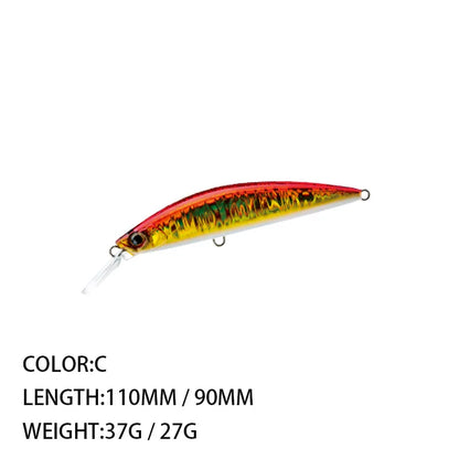 Freshwater Bait Mino 90MM110MM Ultra-long Cast Utra-long Bait Sinking Weight 27g37g Perch Bait Trolling Bait Fishing Tackle