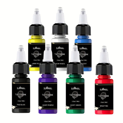 14-Color Tattoo Ink Set - 0.5oz Professional Pigments for Vibrant, Long-Lasting Body Art