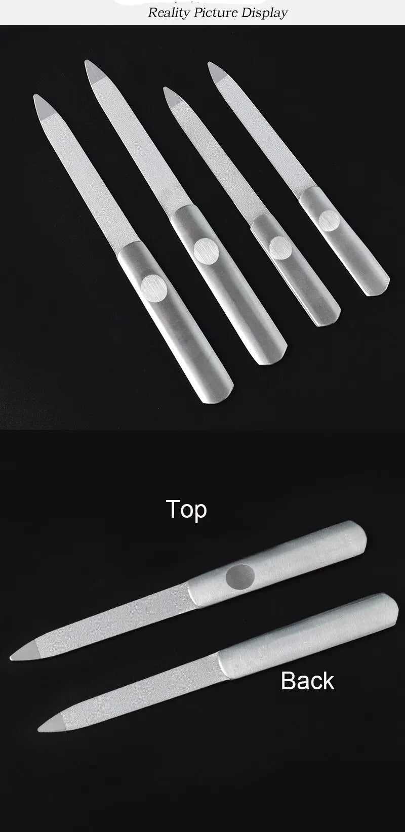 Mix 3 Size Nail File Stainless Steel Professional Exfoliating Double Sides Sandpaper For Professional Finger Toe Nail Care Tools