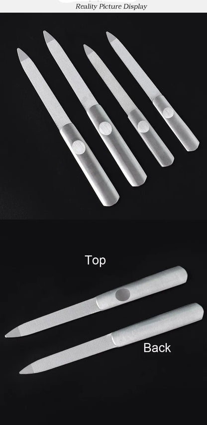 Mix 3 Size Nail File Stainless Steel Professional Exfoliating Double Sides Sandpaper For Professional Finger Toe Nail Care Tools