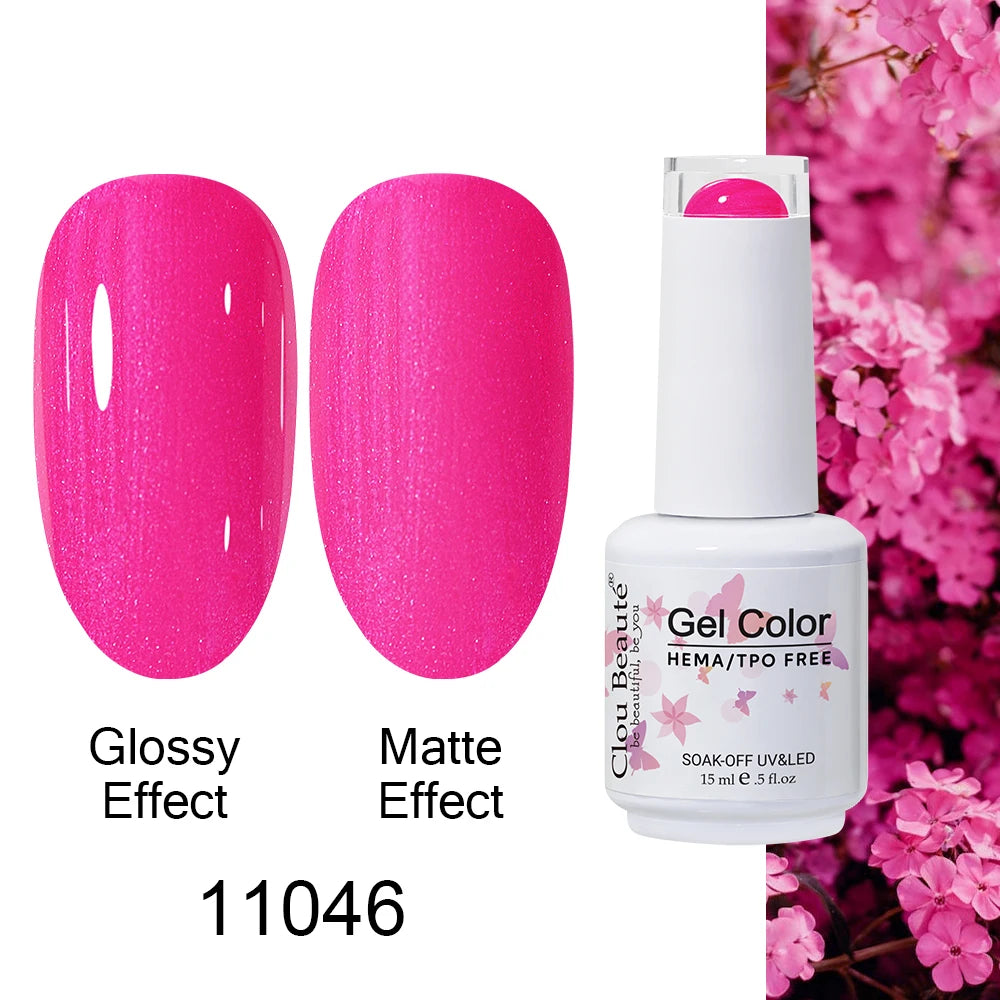 Clou Beaute Gel Nail Polish Neon Brown Royal Blue Red Green Pastal Nude Nail Art Varnishes Gel Lacquer Top Coat UV Gel Nail