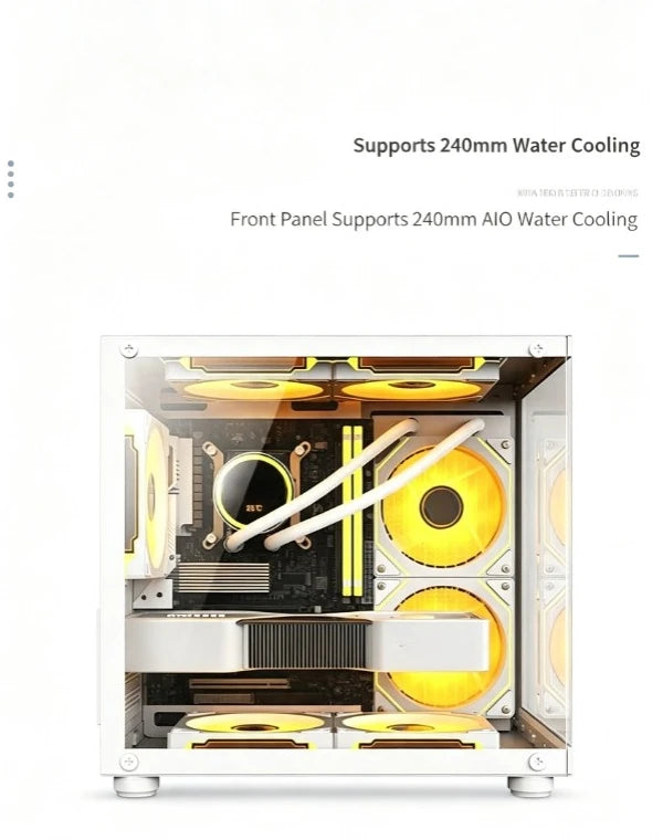 S920 Mini Ocean‑Style White M‑ATX PC Chassis Side‑Transparent Panel DIY Desktop Gaming Computer Case