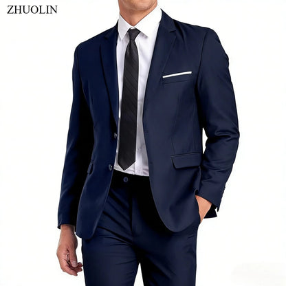 Men Suits Sets High Quality For Wedding Elegant 2 Pieces Jackets Pants Stretch Blazers Tailored Formal Full 2025 Costume