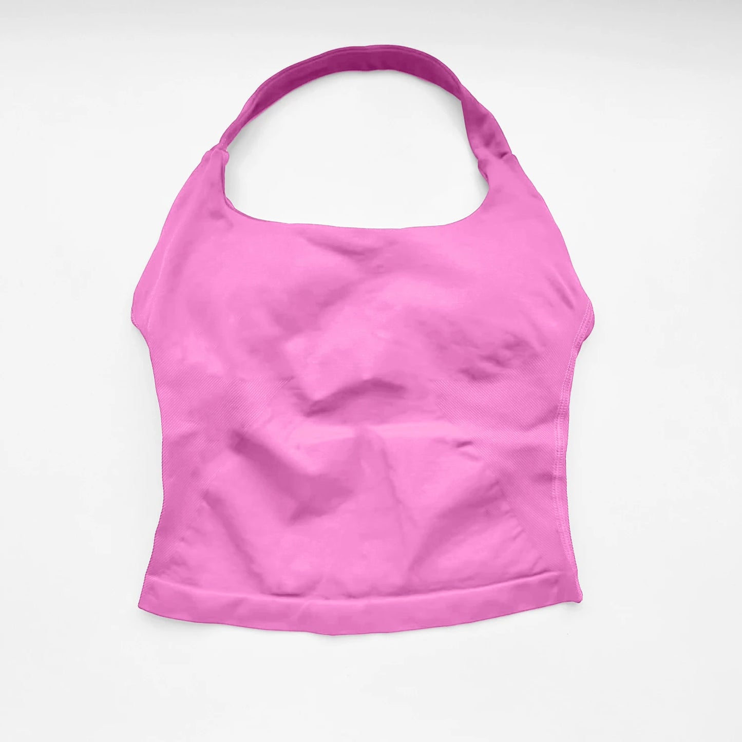 NCLAGEN Impact Halter Top Women Open Back Seamless Longline Tank Padded Yoga Fitness Workout Running Activewear Clothes