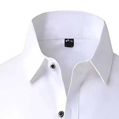Men's Premium Business Casual Shirt Photo Logo Print Slim Fit Long Sleeve Wrinkle Resistant Dress Shirt Multi Styles Available