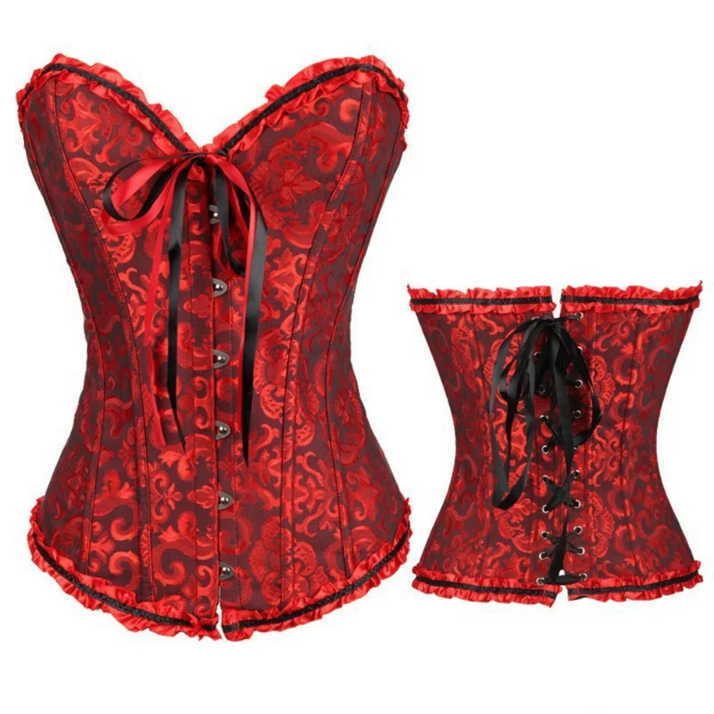 Sexig gotisk korsett shapewear dam steampunk snörning midjeträning