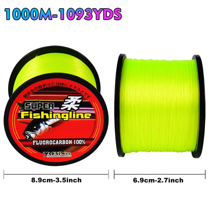 1000M-1093YDS Strong and Smooth Monofilament Fishing Line 5LB-42LB Fluorocarbon Coated Nylon for Freshwater and Saltwater Pesca