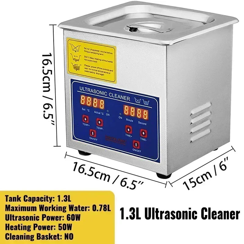 Sihao ultraljudstvätt 40 kHz med värme och digital timer – 1,3–30 liter