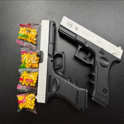 Mjukgummikula Airsoft Pistol Manuell G18 Leksakspistol med Magasin och Laser