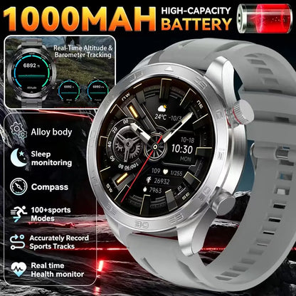 2026New Men's Outdoor Sports Smartwatch GPSTrack 1000mAh Battery Heart Rate Monitor 100+Sport Mode IP67 Waterproof Smart Watches
