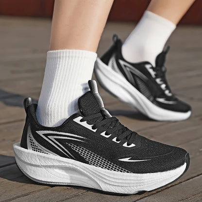Lightweight Men's Running Sneakers Carbon Board Speciality Marathon Men Sports Breathable Walking Athletic Nonskid Sneakers Man