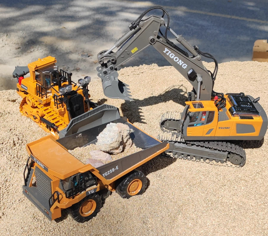 Oike 4WD Radiostyrd Grävmaskin Dumpare Bulldozer RC-bil