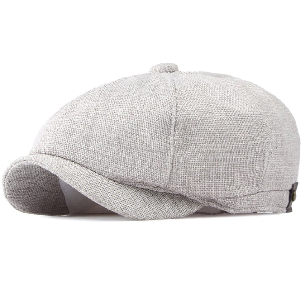 HT4668 Beret Cap Spring Summer Sun Hat Men Women Retro Artist Painter Linen Beret Hat Male Female Octagonal Flat Cap Mens Berets
