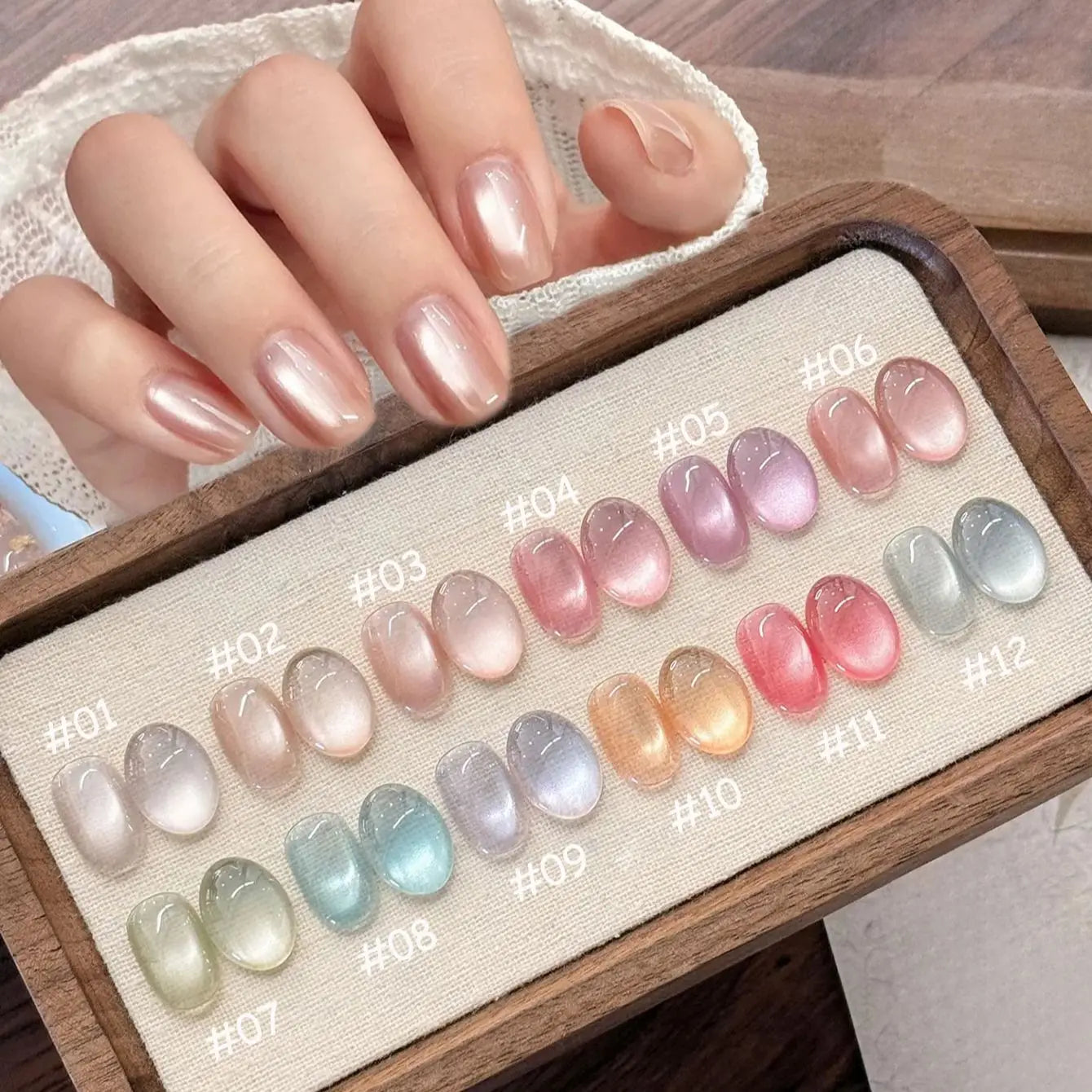 1-12pcs SHAKA Autumn Tanhua Cat Eye Pink Transparent Color Gel Nail Polish 2026 New Simple And Generous Halloween Nail Gel